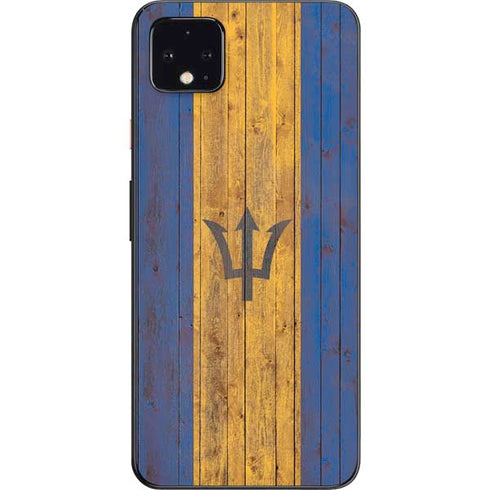 Barbados Flag Dark Wood Google Pixel 4 XL Skin